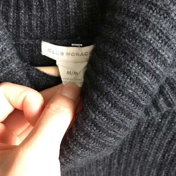 CLUB MONACO Dark Grey Wool Sweater - M - Picture 3 of 8